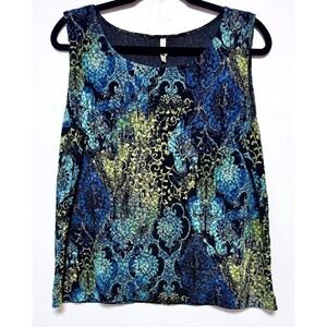Vtg Y2K Velvet Burnout Whimsigoth Top Women Size XL Fairy Grunge Coastal Cowgirl
